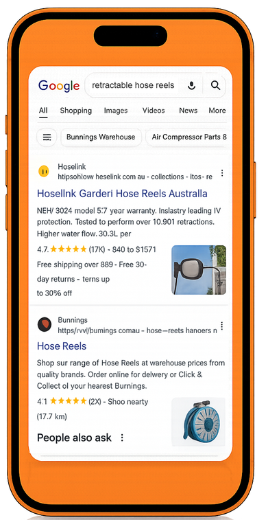 HOSELINK case study — ranked #1 on Google for "Solar Lights Australia"
