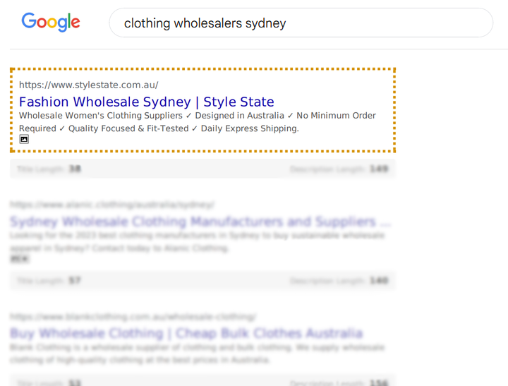 STYLE STATE case study — ranked #1 on Google for "wholesale dresses australia"